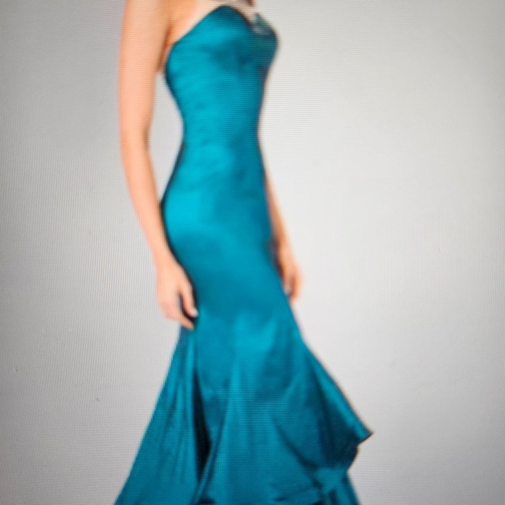 Elizabeth K GL2290 Beaded Illusion Mermaid Gown with Formal Sof Sheer Back Dress